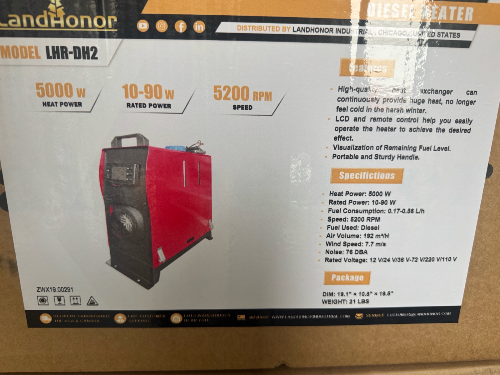 Diesel Heater  LandHonor  2026  Unused  LHR-DH2