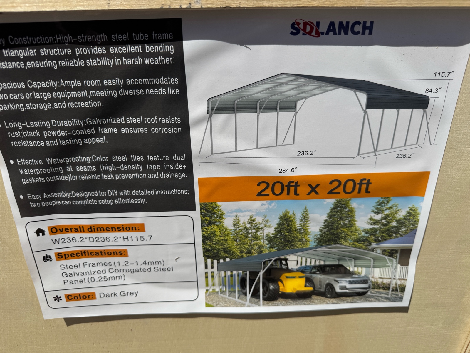 High-End Carport - 2026 - Unused - SDLC2020