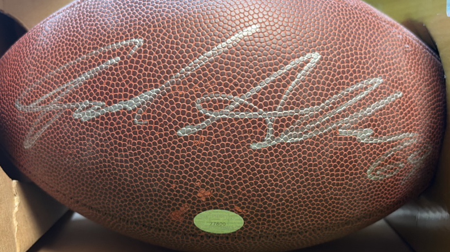 Jared Allen #69 Autographed NFL Wilson Football with COA Minnesota Vikings