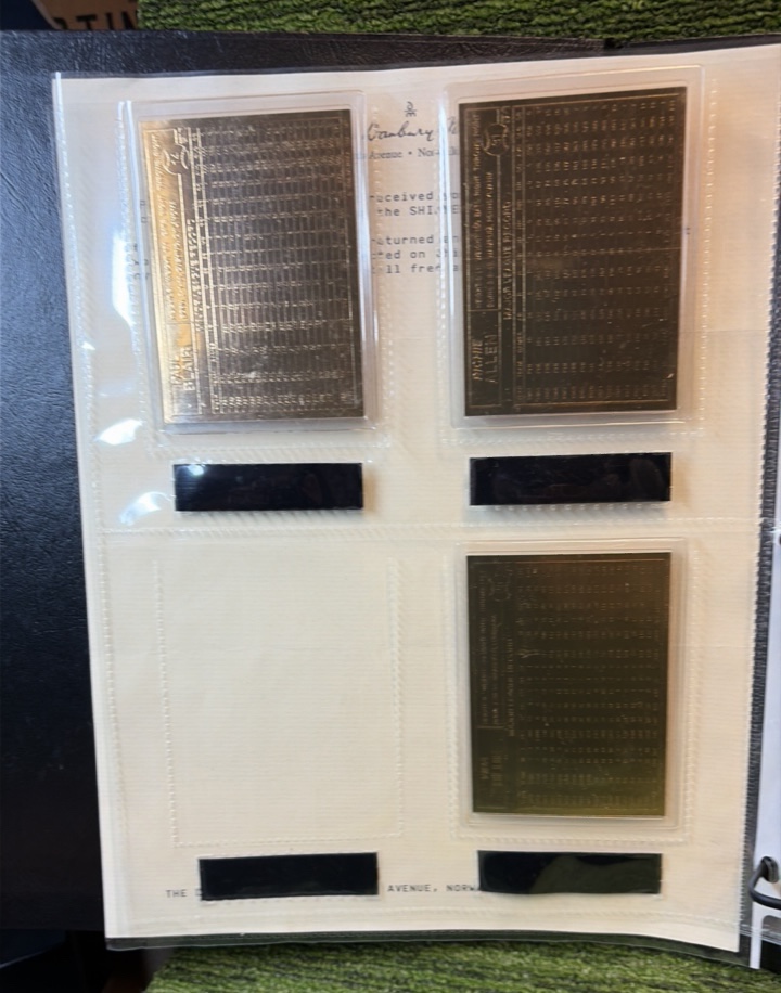 1996 Danbury Mint 22kt Gold Baseball Cards Set With Binder- Most Cards included,missing some.