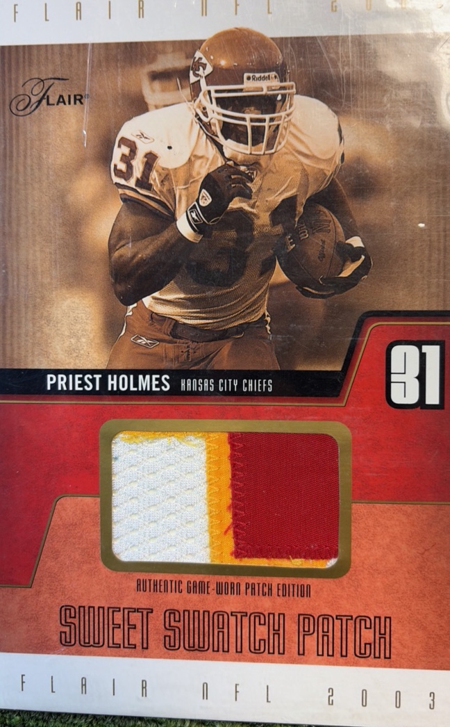 PRIEST HOLMES 2003 Flair Sweet Swatch Jersey Oversized Card 146 CHIEFS