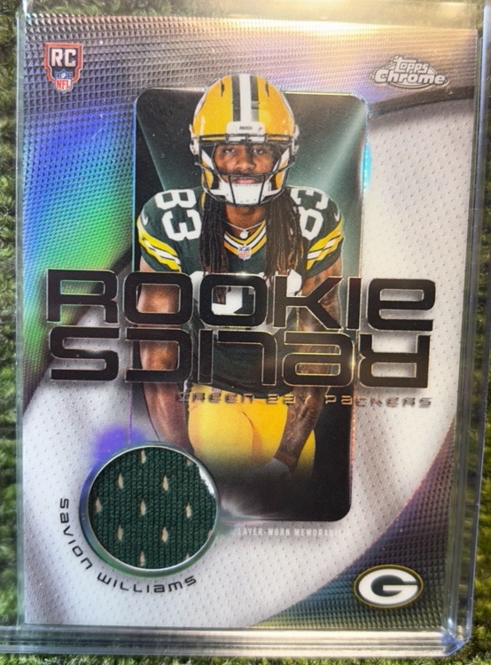 2025 Topps Chrome Savion Williams #RR-SW Rookie Relics (RC) Green Bay Packers