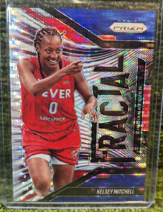 2025 Panini Prizm WNBA Kelsey Mitchell Fractal Blue Pulsar #199 Indiana Fever