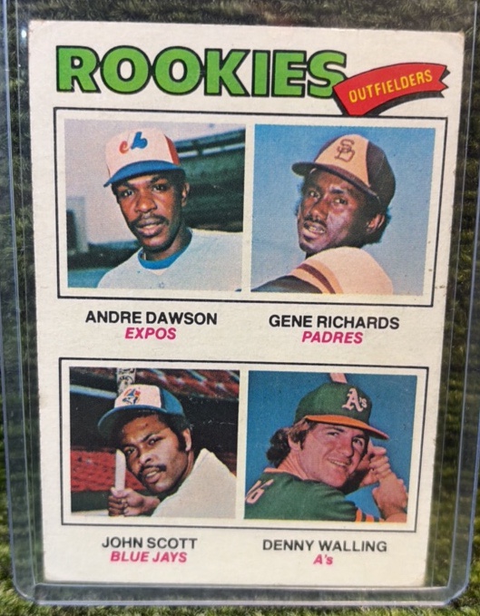 1977 Topps #473 Rookie Outfielders Andre Dawson Gene Richards Scott Walling RC