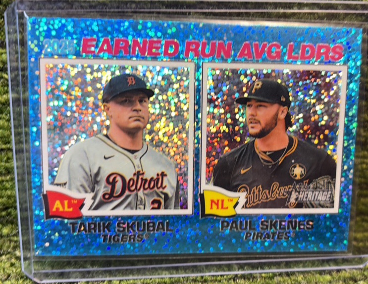 2026 Topps Heritage - Paul Skenes  Tarik Skubal - Light Blue Sparkle -Chrome-#7