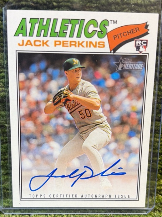 2026 Topps Heritage Jack Perkins Rookie on card Autograph #JP Auto RC