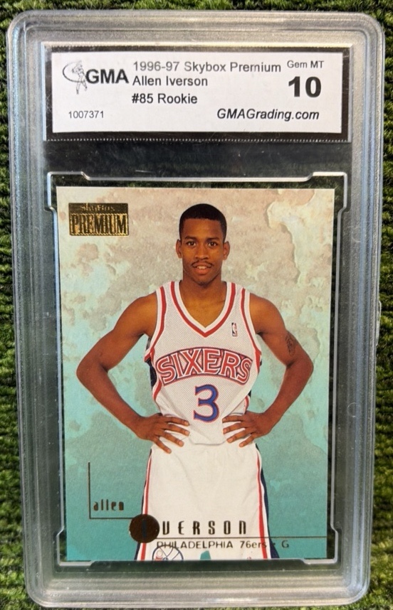1996 SkyBox Premium Allen Iverson ROOKIE RC #85 Graded Gem MT 10 76ers HOF
