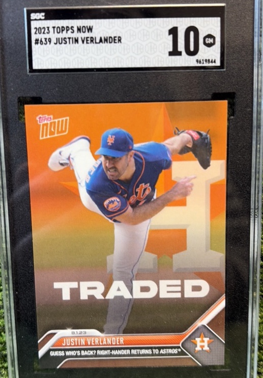 JUSTIN VERLANDER Traded to Houston Astros 2023 Topps Now #639 SGC Graded 10