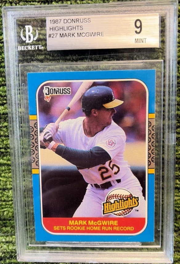 Mark McGwire RC 1987 Donruss Highlights Rookie Card#27 BSG 9 Oakland As