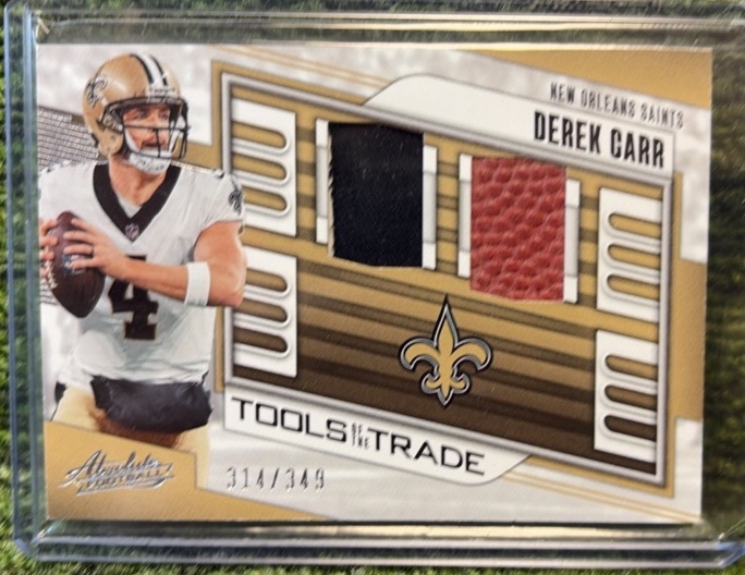 2023 ABSOLUTE DEREK CARR BALL JERSEY 349 TOOLS OF THE TRADE