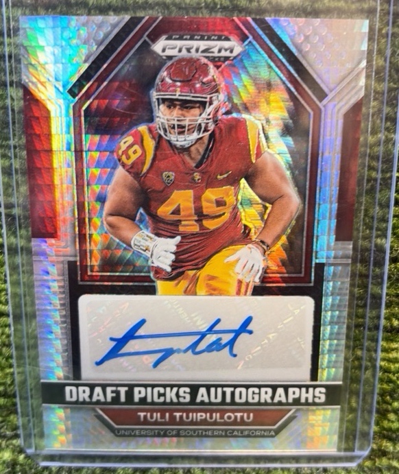 2023 Panini Prizm Draft Picks Silver Hyper Tuli Tuipulotu #DPATUT Rookie Auto RC