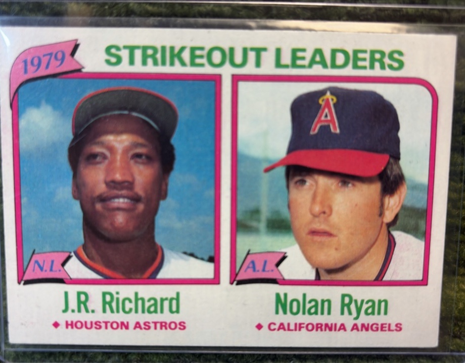 1980 Topps #206 Angels Nolan Ryan Astros J.R. Richard Strikeout Leaders