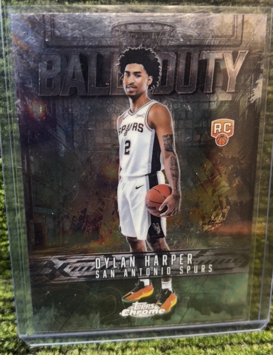 2025-26 Topps Chrome Basketball Dlyan Harper Ball of Duty- San Antonio Spurs RC Rookie Card
