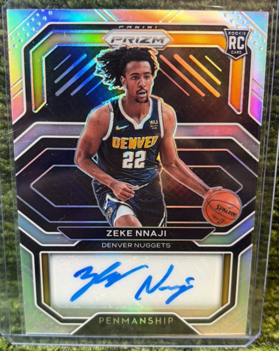 2020-21 Panini Prizm Zeke Nnaji Rookie Penmanship Auto Silver #RP-ZNJ Nuggets