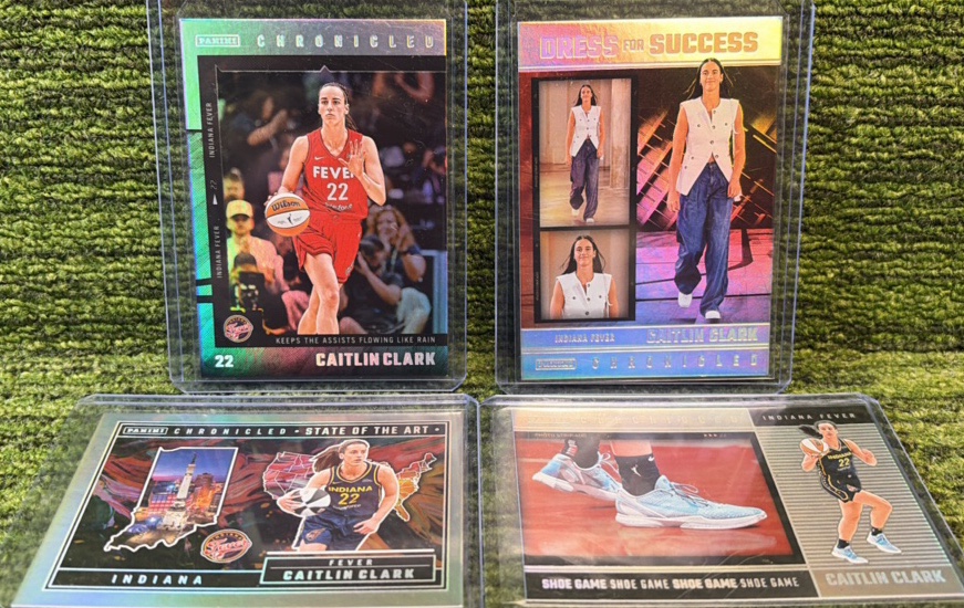 2025 Panini Chronicles, Caitlin Clark, Silver Foil Lot of 4 Total Indiana fever