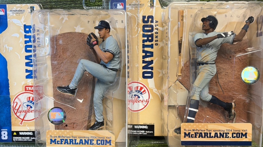 Lot Of 2 McFarlane New York Yankees, Kevin Brown, and Alfonso Soriano Figures 2004 New NIP