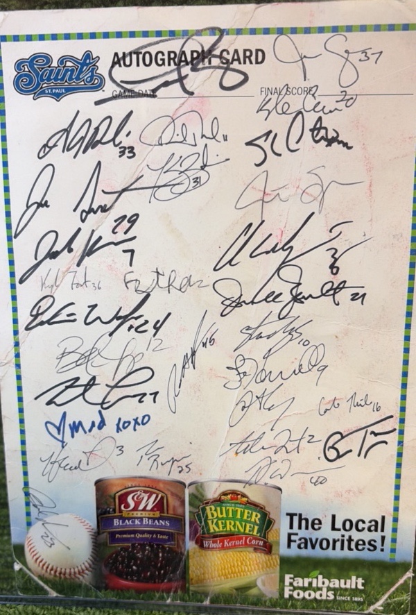 Saint Paul Saints Signed Roster Autographed Card 