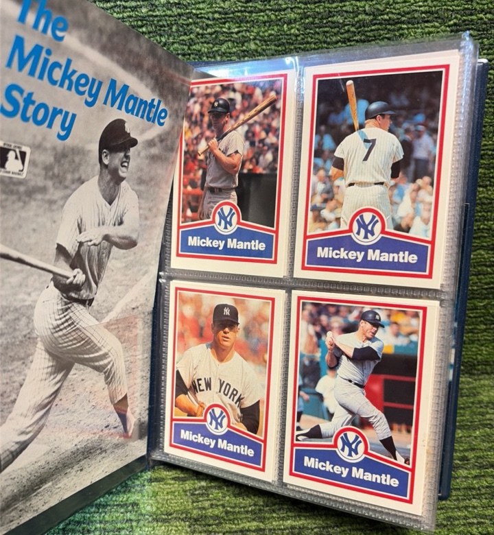 Mickey Mantle Booklet Cards & Story included 5 Pages of Cards in Total