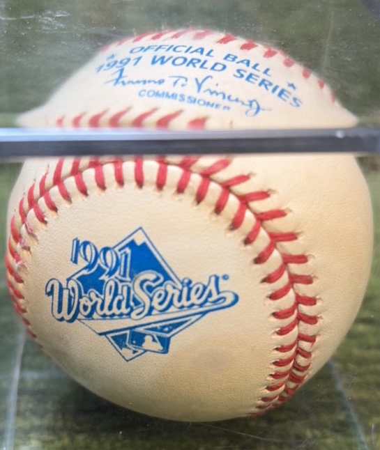 1991 World Series Official Baseball Rawlings from Iconic Series (Minnesota Twins Vs. Atlanta Braves)