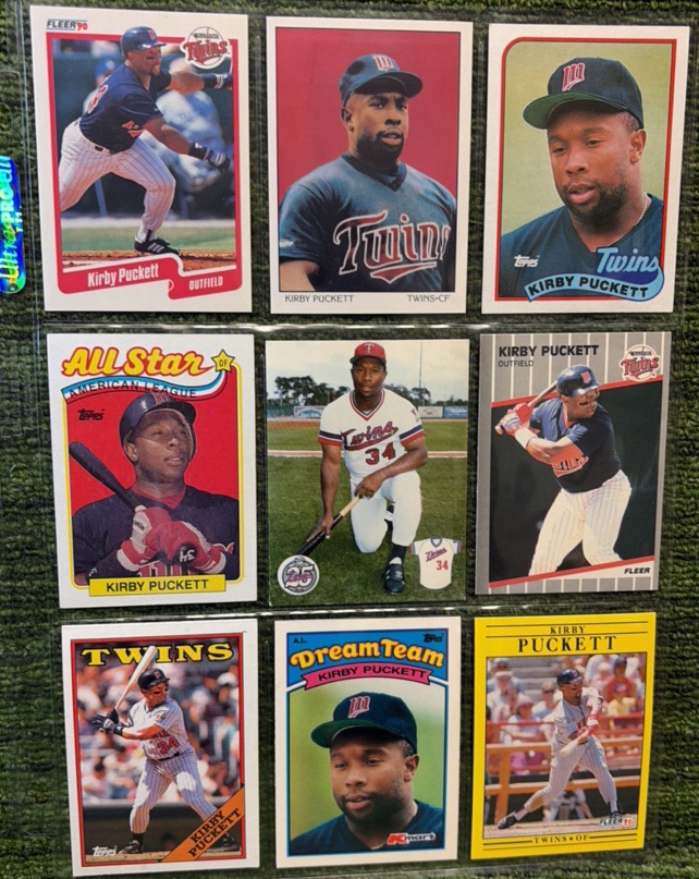 Kirby Puckett Page 9 Card Lot in Total- Minnesota Twins Legend & Baseball Icon