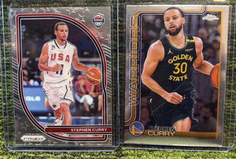 Stephon Curry LOT 2020-21 Panini Prizm - USA Basketball  #10, & 2025-26 Topps Chrome  #201