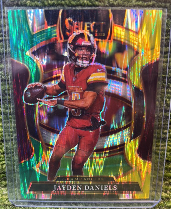2025 Panini Select- Concourse Jayden Daniels #88 Green & Yellow Prizm Shock