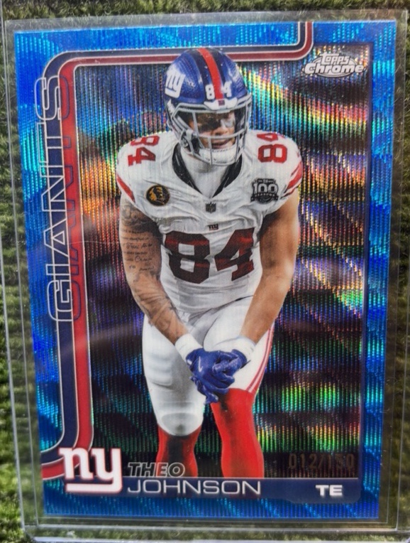 Topps Chrome 2025 Theo Johnson Giants Rookie Blue Refractor 150