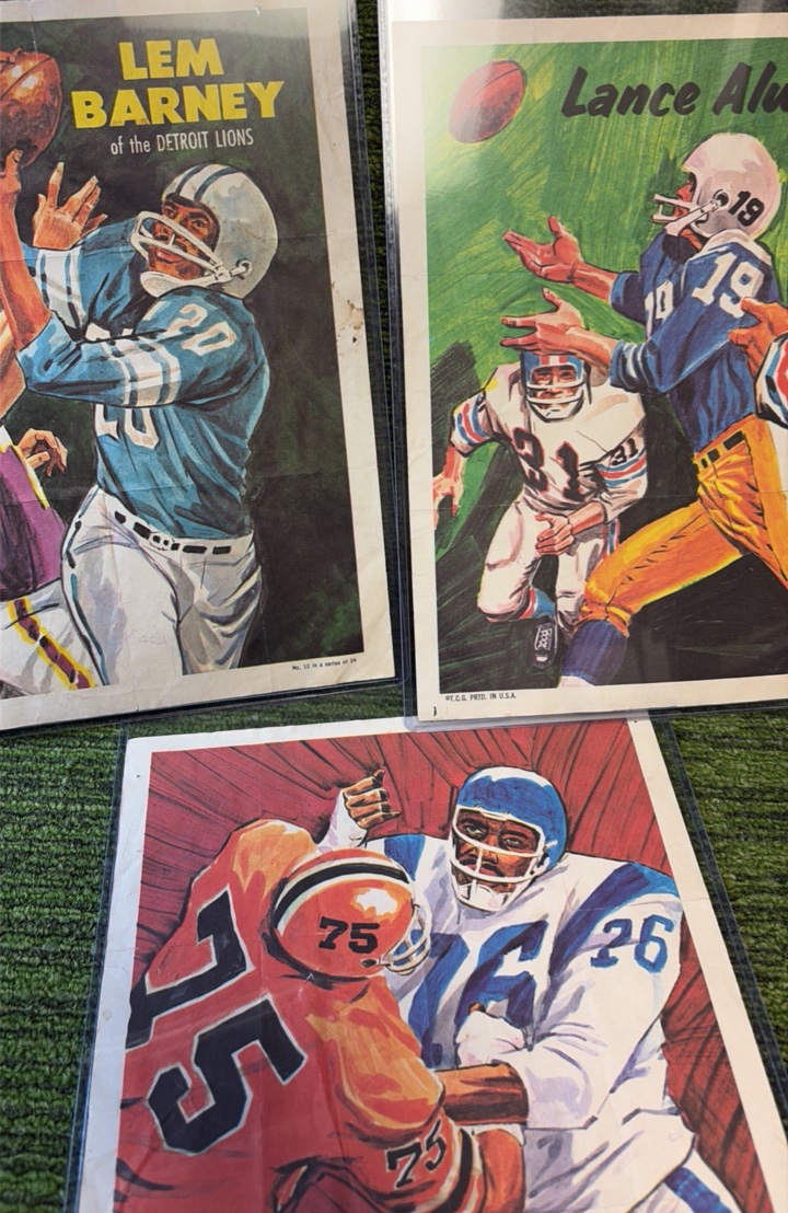 1970 Topps Football 8x10 Poster - Lance Alworth LEM Barney and Bob Brown- Cool Pieces