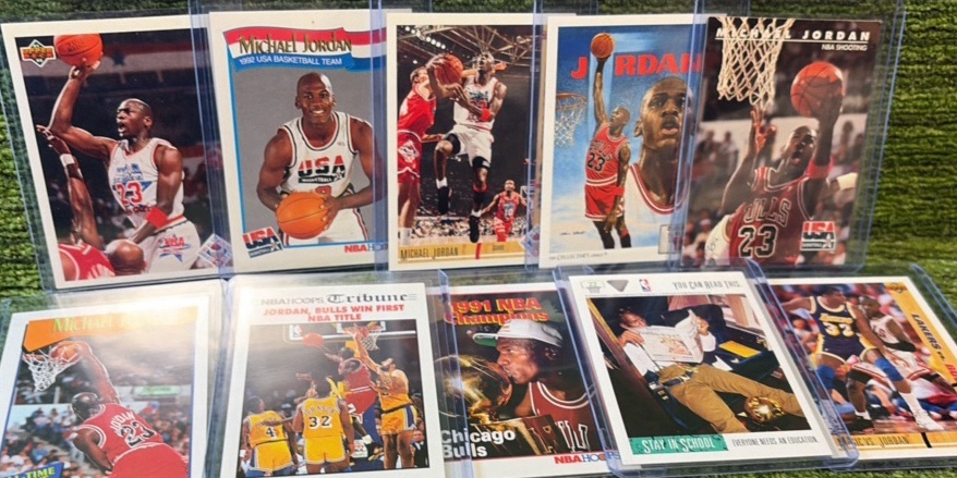 Michael Jordan Lot 10 Cards Total Chicago Bulls- 10 PACK