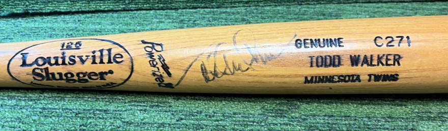 Todd Walker, Minnesota Twins Autographed Louisville Slugger Game Bat 