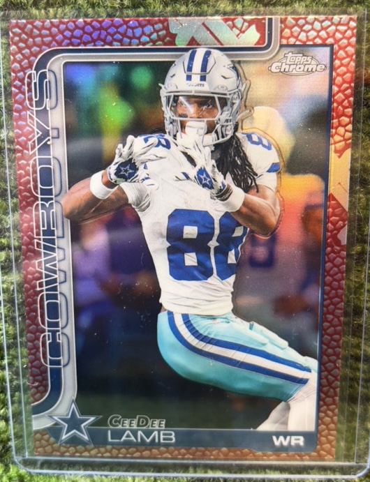 2025 Topps Chrome CeeDee Lamb Football Border Refractor #76 Dallas Cowboys NFL