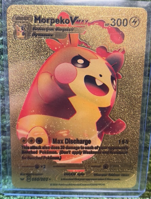 Morpeko Vmax Premium Gold Foil Fan Art Textured Collector Pokemon Card 080202