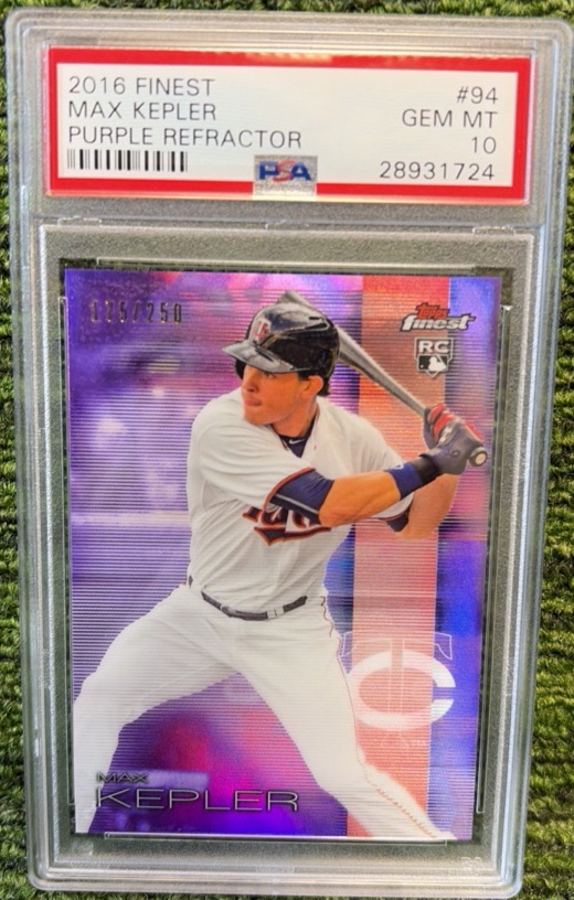 2016 Topps Finest Max Kepler Purple Refractor 250 PSA GRADED 10 Minnesota Twins