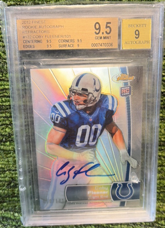 2012 Finest Rookie Autograph Refractors #132 Coby Fleener 101 BGS 9.5 AUTO 9 Indianapolis Colts
