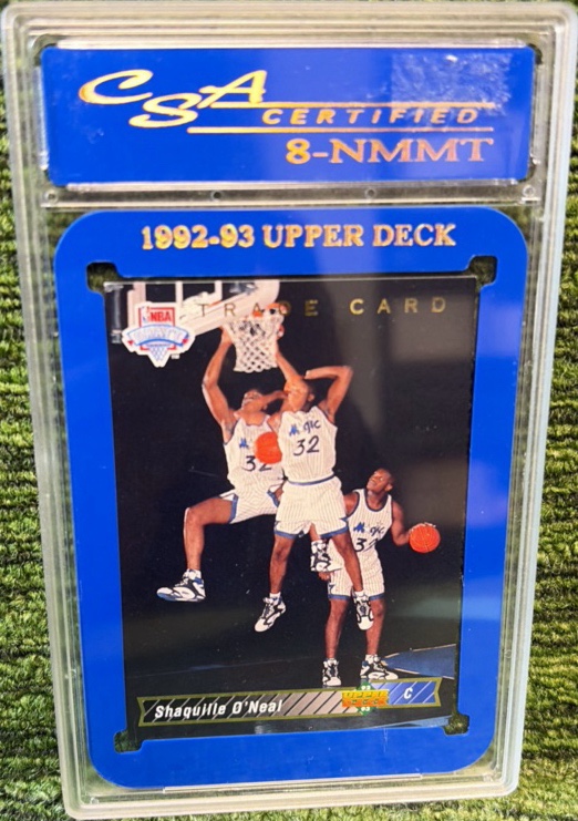 1992 Upper Deck Shaquille ONeal Rookie RC #1 Graded 8 NM-MT HOF Orlando Magic
