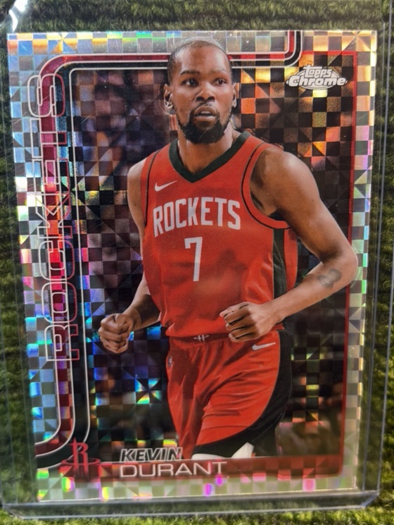 2025-26 Topps Chrome Kevin Durant #155 X-Fractor Houston Rockets