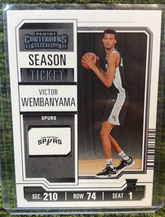 VICTOR WEMBANYAMA 2023-24 Panini Contenders #11 Season Ticket RC Rookie Spurs