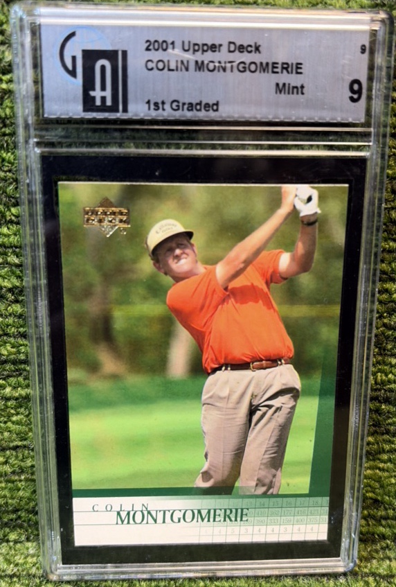 2001 Upper Deck Golf- Colin Montgomerie #9 (RC) Graded MINT9