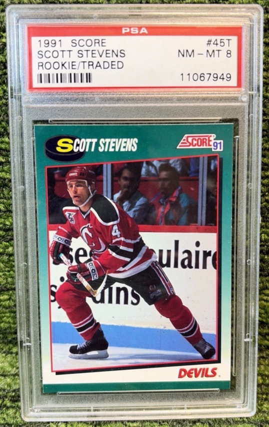 1991 Score Scott Stevens Rookie Traded PSA Graded 8