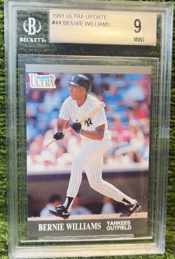 1991 FLEER ULTRA UPDATE  BERNIE WILLIAMS BASEBALL CARD #44  BGS 9 ROOKIE RC
