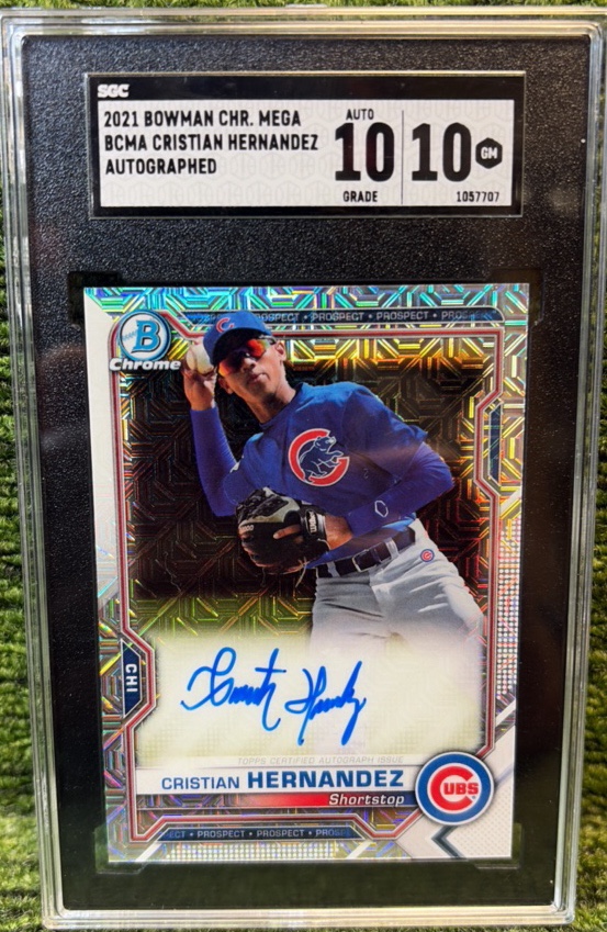 2021 Bowman Chrome Cristian Hernandez Mojo Auto SGC 1010 Prospect