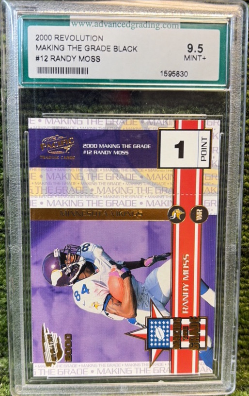 Pacific 2000 Revolution Making the Grade Black Randy Moss #12 AGS 9.5 Vikings