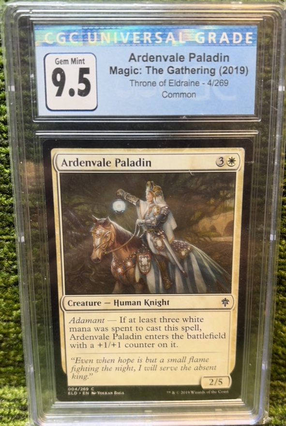 2019 Magic The Gathering Gaming Card #004 Ardenvale Paladin Throne of Eldraine Graded 9.5