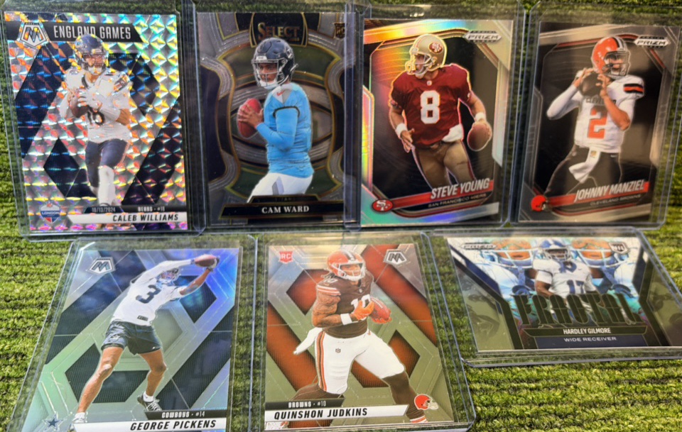 NFL Mixed Card Lot 7 Cards Total Stars, Rookies, & Parallels