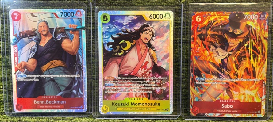 One Piece Lot 3 Cards Total Ben Beckman, KOUZUKI , & Sabo