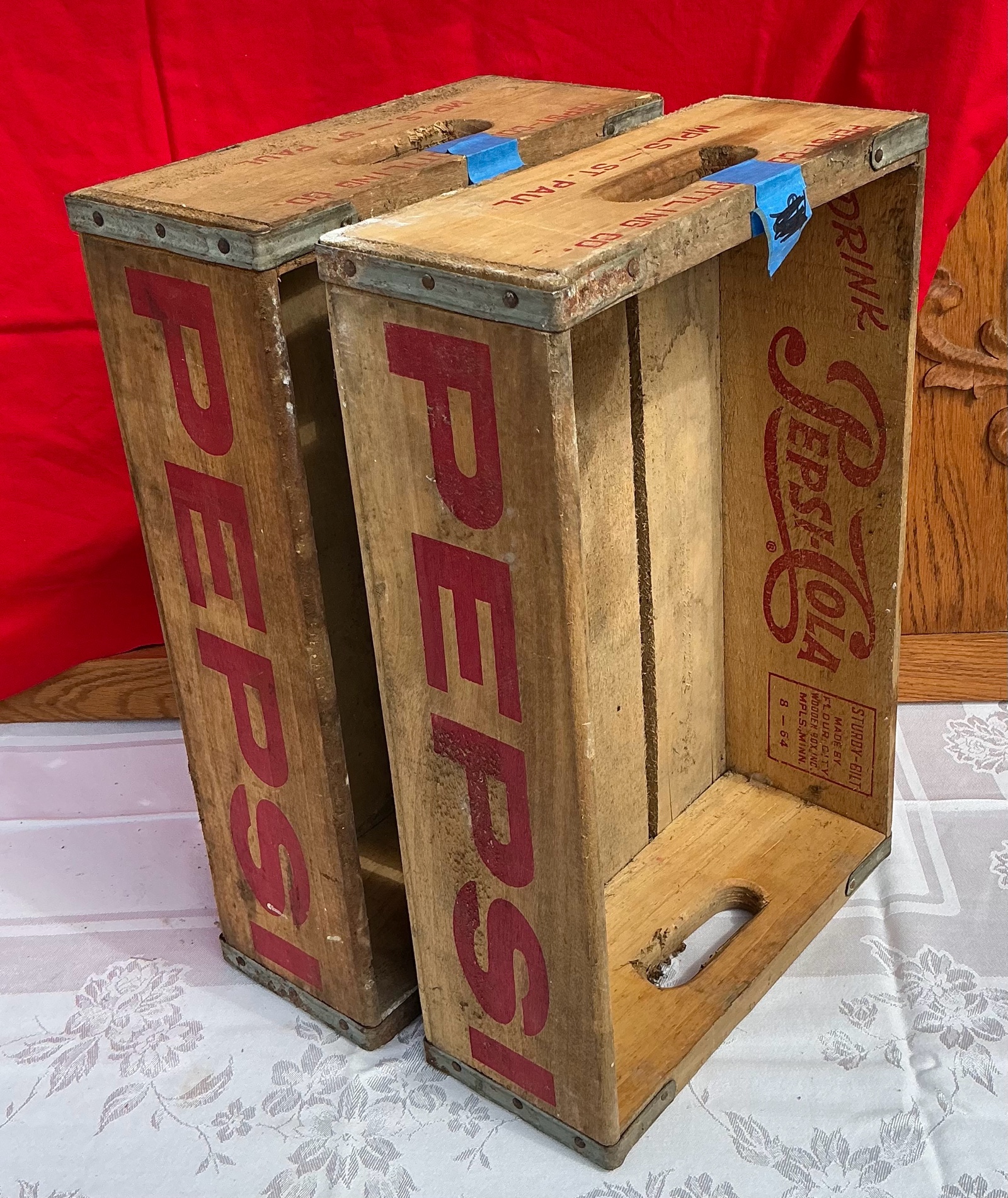 2 vintage wood Pepsi-Cola crates