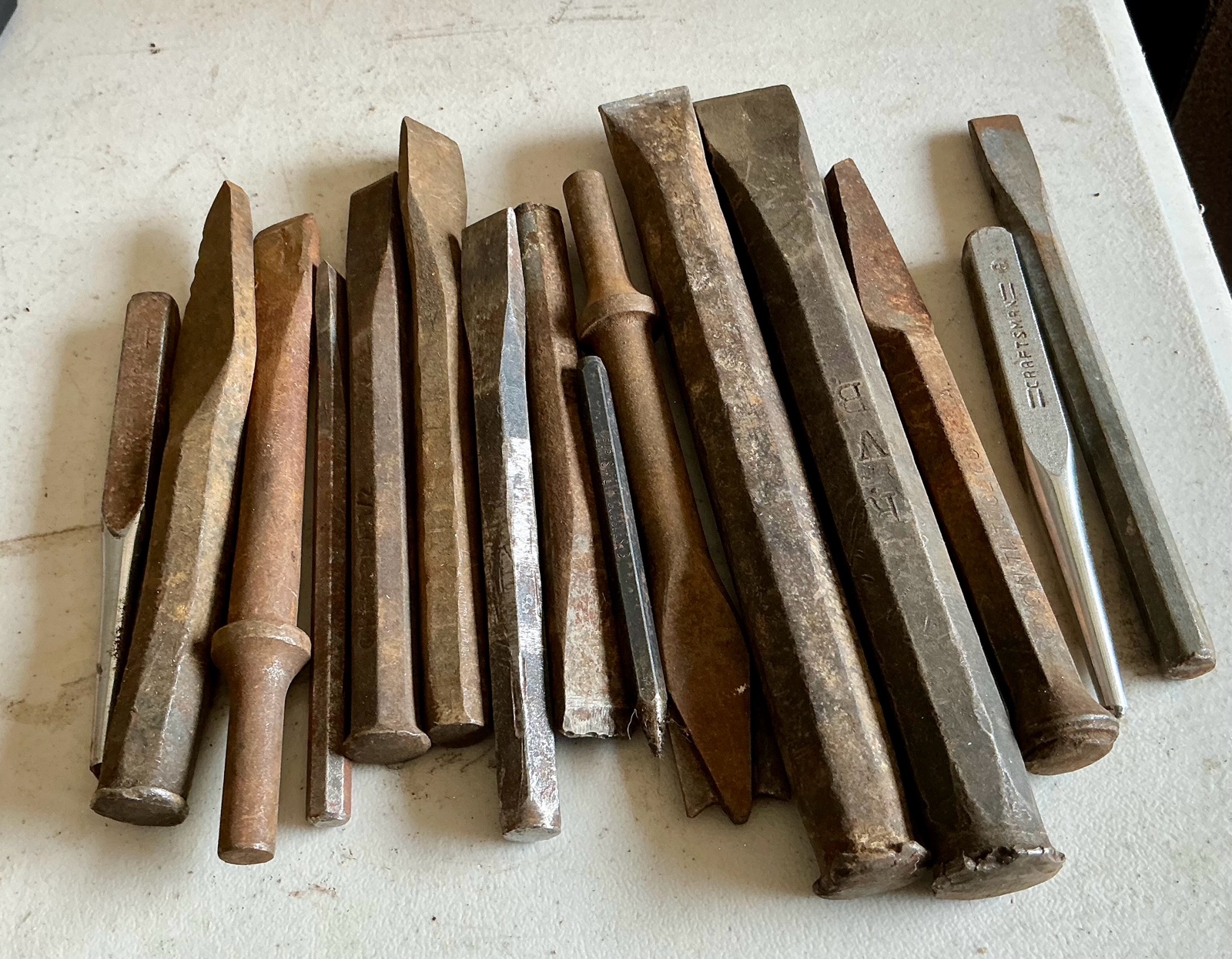 Vintage group of punches chisels iron