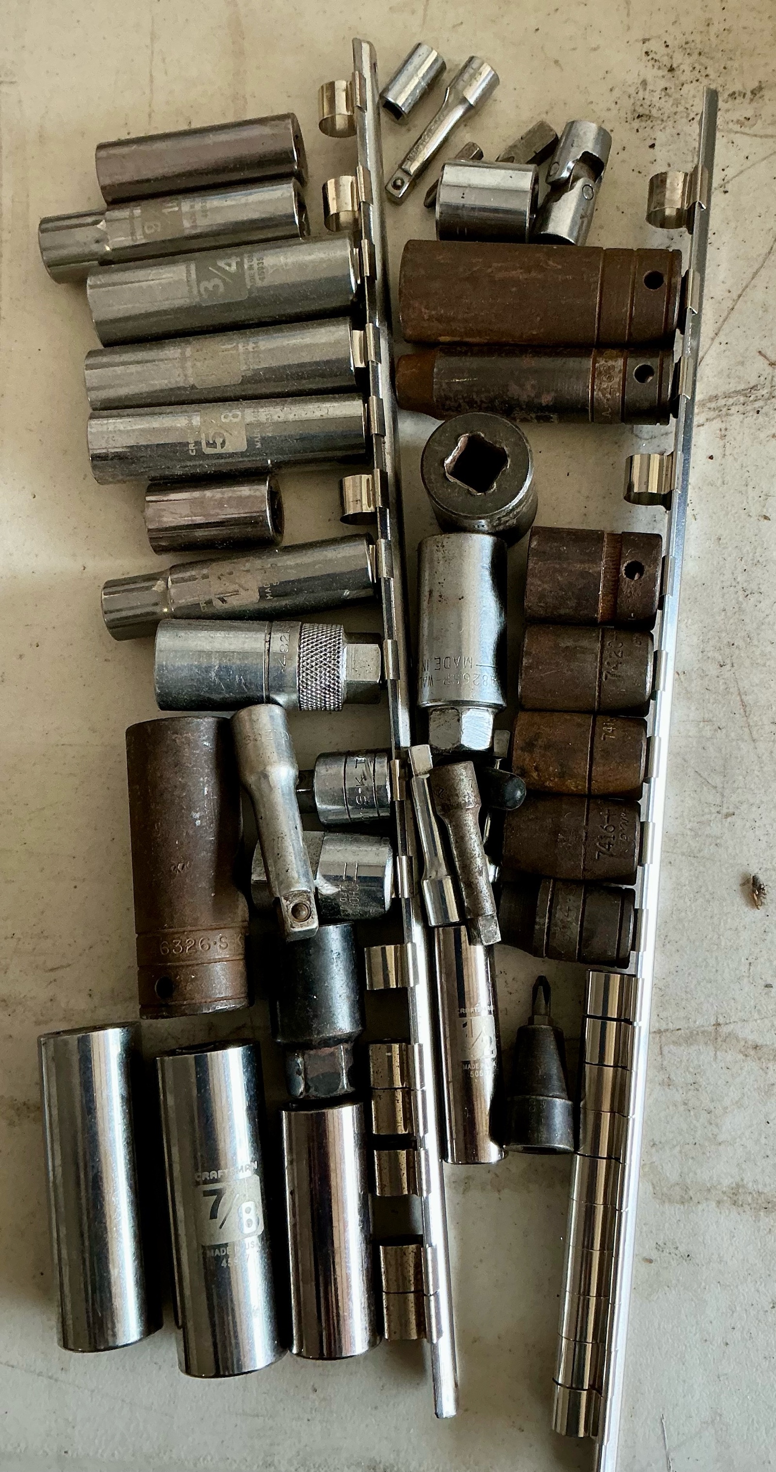 Various sized sockets