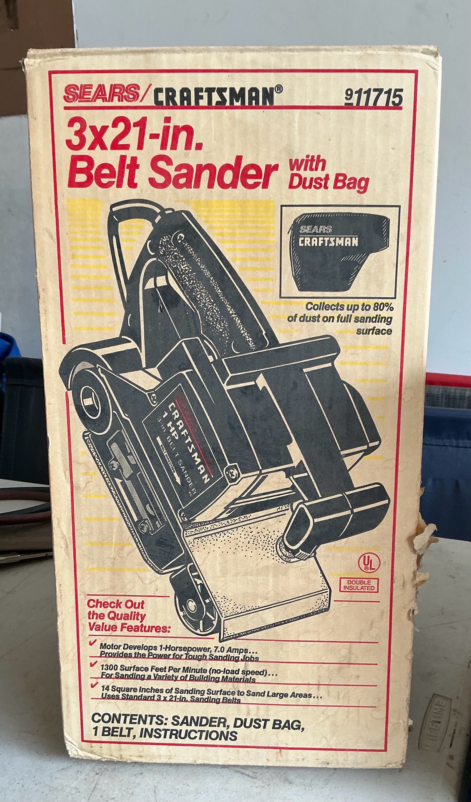 Sears craftsman 3X21 belt sander with dust bag