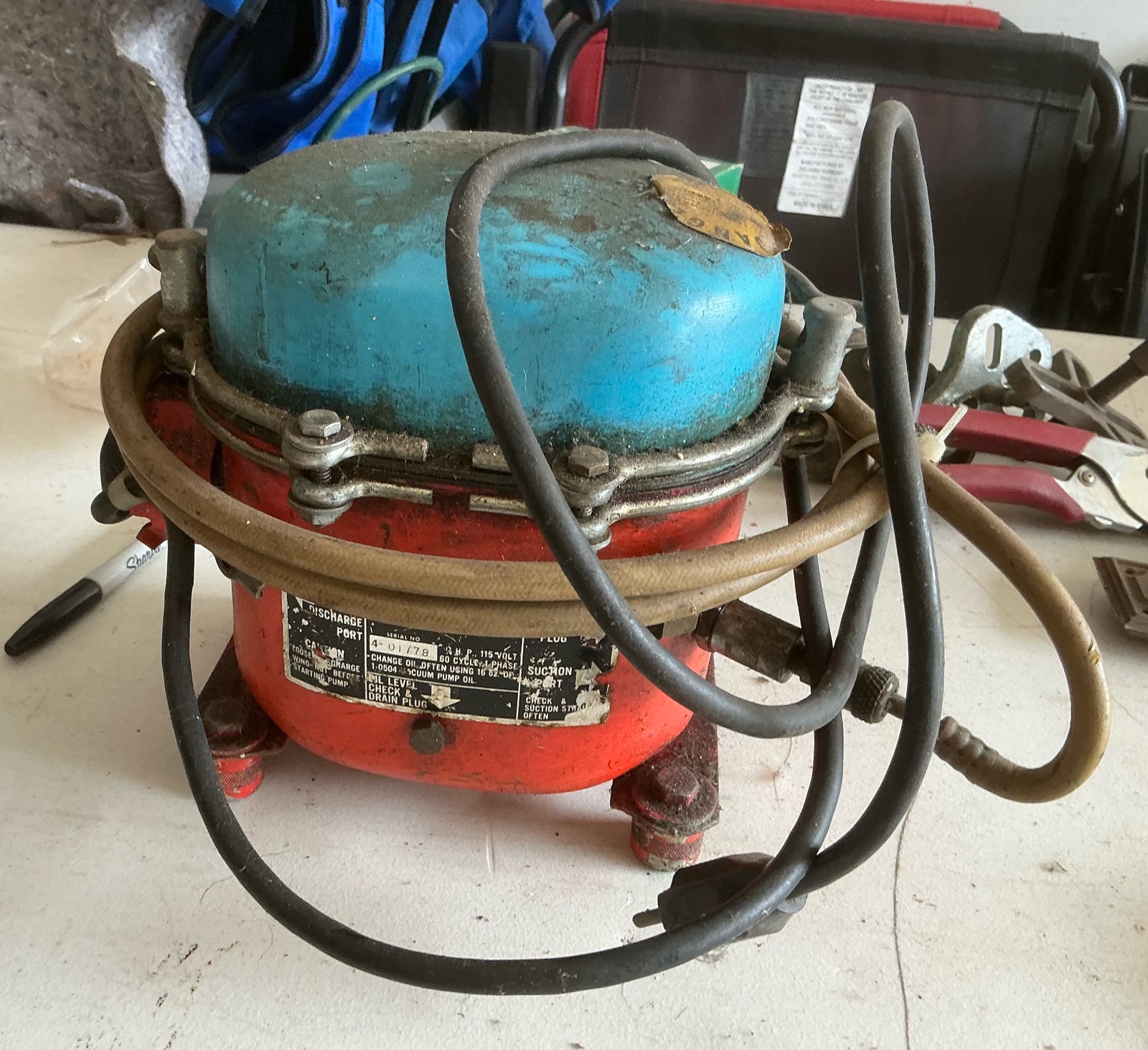 Vintage blue-point or Atlas rotary pump